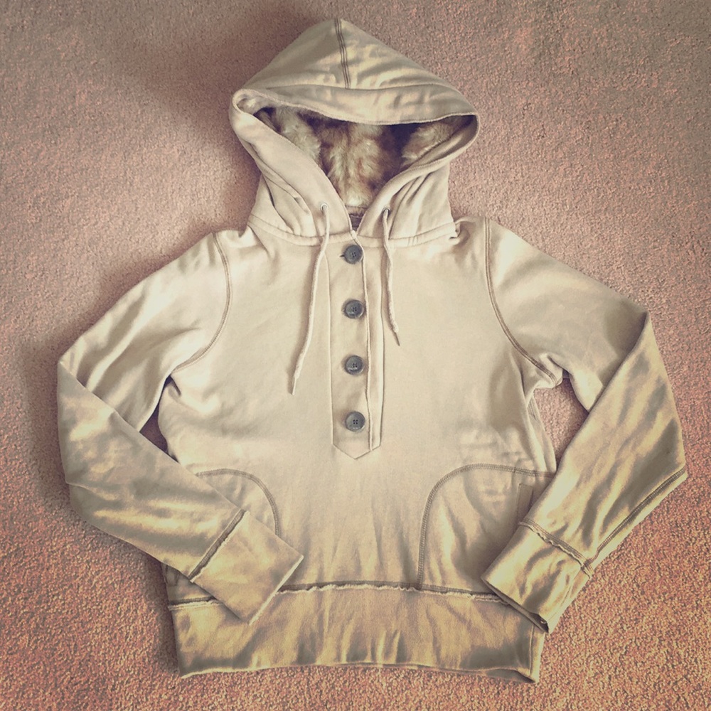 Heritage 1981 Half Button Hoodie w/ Faux Fur Hood